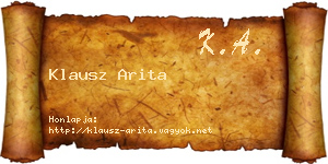 Klausz Arita névjegykártya